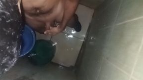 Man Gets Cocked and Balls in Single Chamber Bath
