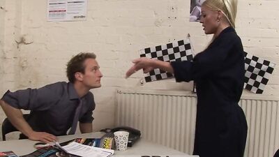 Blonde Cindy Behr railed in doggystyle with a big cock
