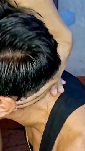 A cock for three sucking mouths   Clip 1