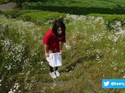 Japanese crossdresser public naked walking and pee
