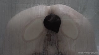 BBW Busty Alt Teen In A Steamy Shower Fucks A Dildo In Doggy