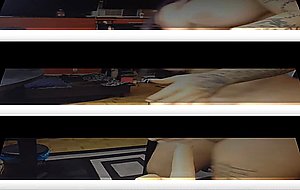 Big ass writing a toy on webcam