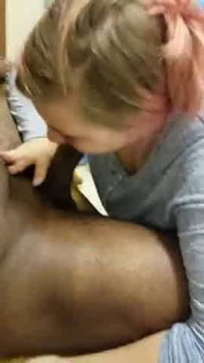 White young bbw fuck bbc in a shop store room