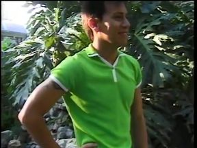 Two nuhgry gay studs suck each other's dick in the garden