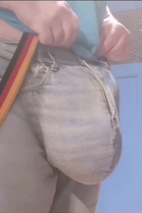 Extreme Big Jeans Bulging on Handmade Jeans