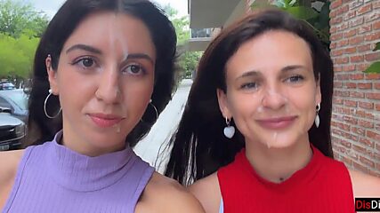 Naughty Neighbors Gobble Dick and Take Facial Blast for Cum-Covered Catwalk