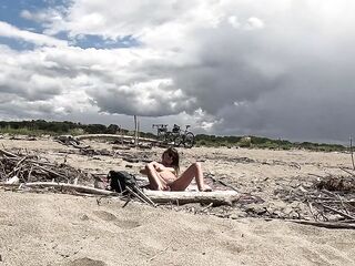 mother I'd like to fuck Doxy Topless Exhibitionist on the Beach, Teases Voyeur and Gets Banged in Front of Everybody