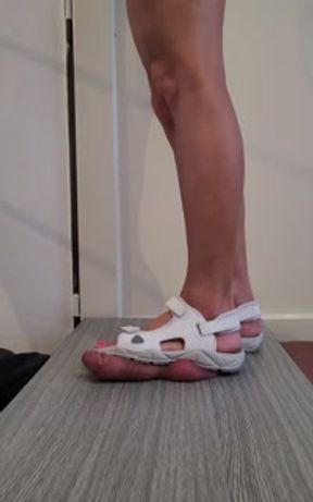 Barbie cock and ball trample in slippers and barefoot no.67