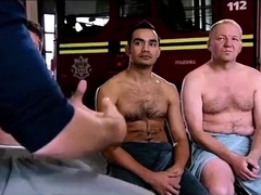 Daddy Bombeiros Get a Testicular Exam by Amateur Medic