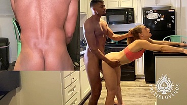 MILF Gets BBC Yoga Session! Deepthroating & Pussy Stretching