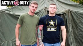 Hot - Tatted Army Muscle Hunks Raw Fuck