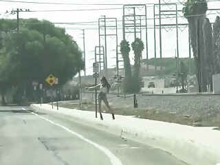 Super tight TS hitchhiker gets analed by the car driver