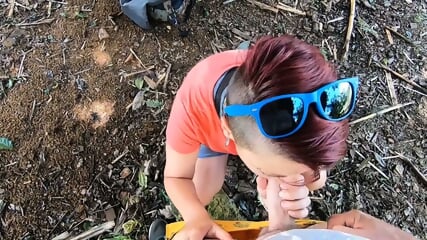 Quick BJ at Abandoned House: Amateur Couple's Cumshot Adventure