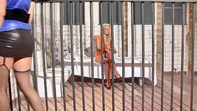 Hot blonde tries to seduce her way from lockup
