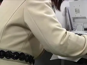 Mature JP office lady Ryo Tsujimoto gets fingered by her boss