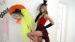 Small-tittied chick gets it on with a vibrator