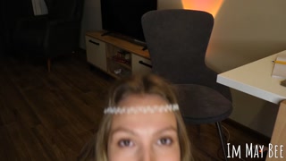 Not exactly a common astrologer's technique. Sucked him off and fucked herself to solve the problem.