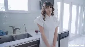 My stepmom caught me jerking off with her panties and now she wants to fuck me
