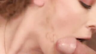 Curly haired Goddess spitroasted anally by gigantic cocks