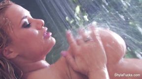 A soaking wet Shyla gets an anal fucking