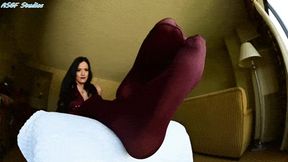 EIG maroon pantyhose soles! Part 2 - MP4
