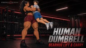 Human Dumbbell – Muscular Maya Bearhug Lifts and Carries Evan | Anime