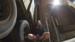 Horny old CD sissy is manwhoring at the truck stop hopes to get lucky