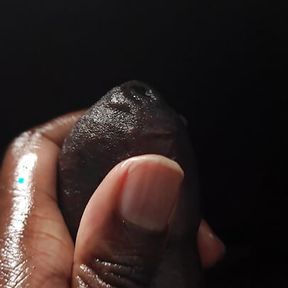 Black Uncut veiny cock pulsating