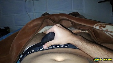 Nice cum shot inside of my black undies - Camilo Brown