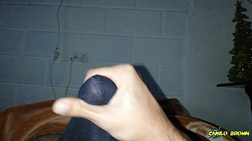 Nice cum shot inside of my black undies - Camilo Brown