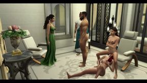 The Blissful Simmers_sims in Rome Bath House Sex Day