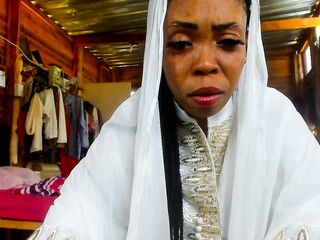 Large butt bride gets cold-feet on wedding day and JOI with guest...