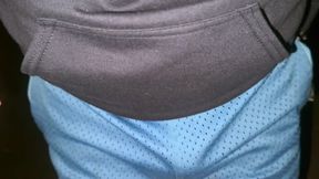 Bro taking a night walk while taking off his shorts