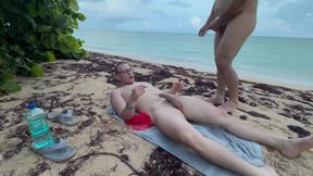 Hot Fuck At The Beach And Breading Our Holes With Huge Loads