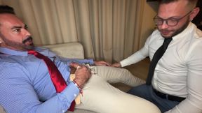 I Fucked My Boyfriend While Wearing a Suit and Sheer Stockings.