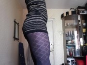 Trans Jerking Big Cock Masturbate during work. Cumshot Boy on Nylon.