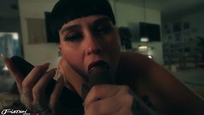 Cuckold gets impaled while talking on the phone