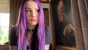 Goth stepsis squirts on stepbro's rod