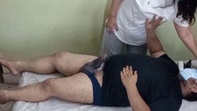 "Big Tit Nurse Deepthroats &amp; Gags On Big Dick Until He Cums"