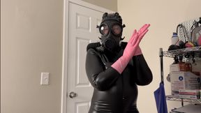 Rubber Gas Mask step-Mom Makes you Cum
