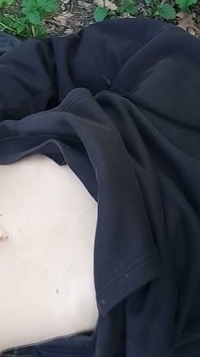 The Cute Gay Twink Jerking off His Cock, Pulled Through His Fly While Outdoors, Is Jon Arteen