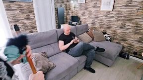 Instead of cleaning, the maid arouses her  After a good blowjob, she gets her pussy and ass fucked and gets a nice facial cumshot
