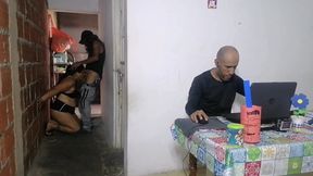 My perverted stepbrother makes me give him a blowjob and he puts it in his mouth