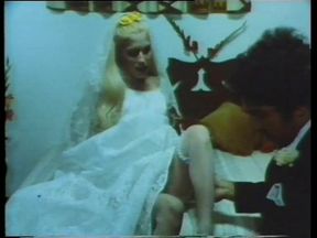 Vintage Bride in Sexy White Stockings Fucked by a Horny Guy