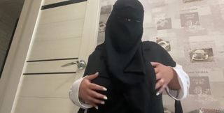 Syrian MILF in Panties Caresses Pussy
