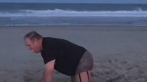 Sissy Bitch Gets Shocked in the Balls on the Beach - Part 2