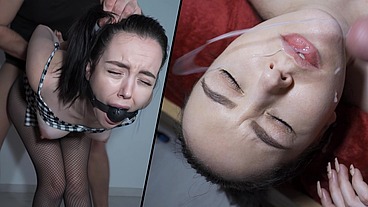 MAMACITA LOVES IT ROUGH - Spanish Babe Gagged, Bent Over And Showered In Cum