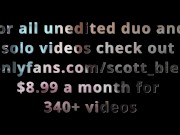 hung uncut twink scott bleu cums on his chest