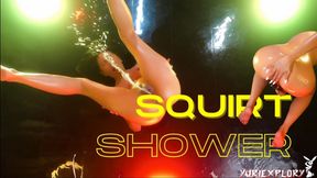 Wild Asian milf squirts hard and showers on it like a mess