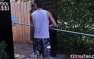 Tiny latina gets facial